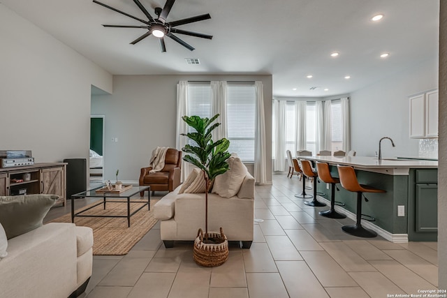 12303 Tower Frst, San Antonio, TX 78253 - living room featuring recessed lighting and a ceiling fan