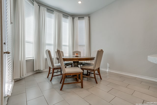 view of tiled dining room