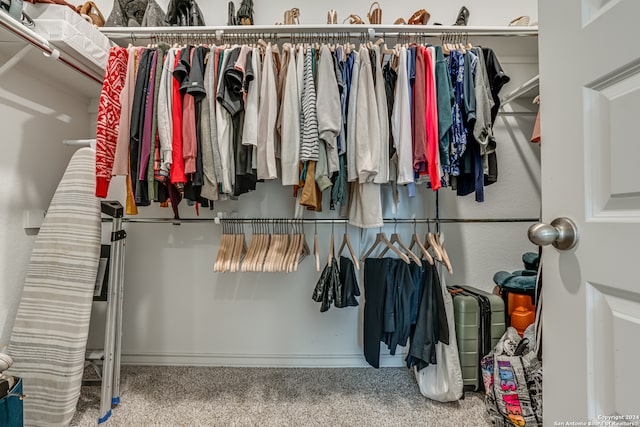 spacious closet with carpet floors