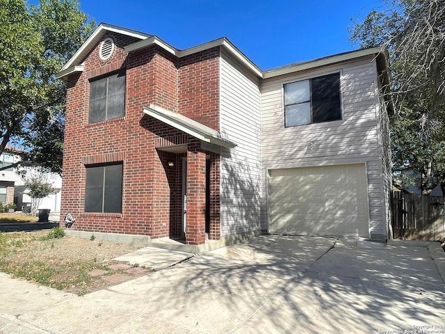 view of front facade with a garage