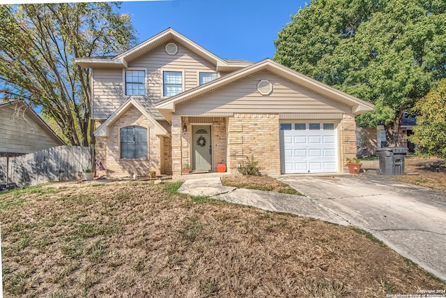 view of property featuring a garage