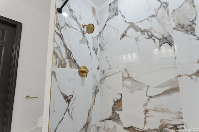 interior details with tiled shower