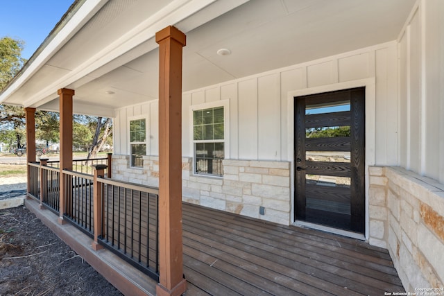 deck with a porch