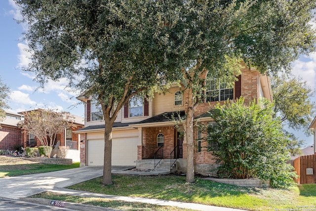 view of front of house with a garage