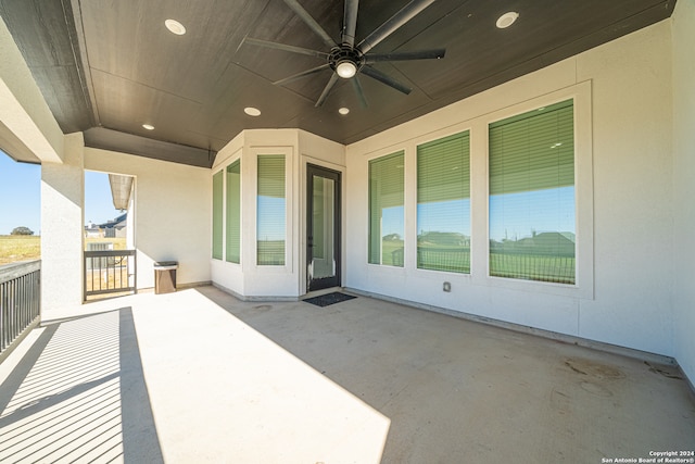 view of patio / terrace with ceiling fan