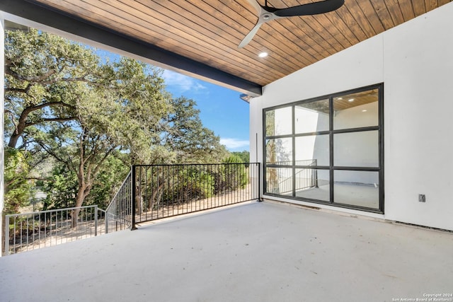 view of patio / terrace featuring ceiling fan