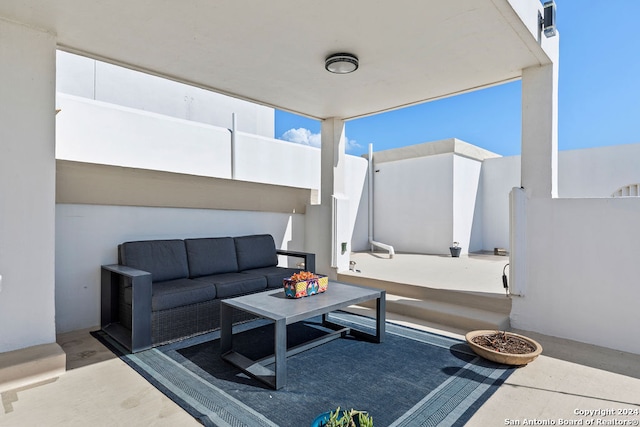 view of patio featuring an outdoor living space