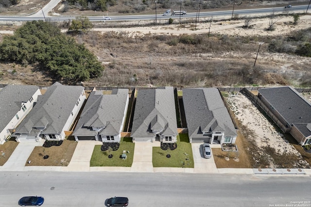 aerial view with a residential view