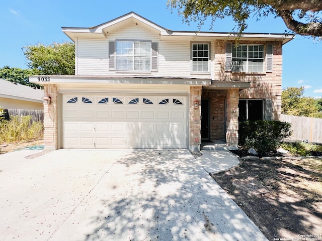 view of front facade featuring a garage