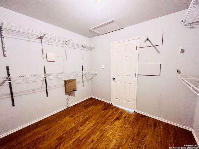 spacious closet with wood-type flooring