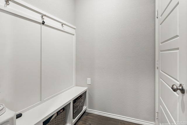 mudroom featuring dark hardwood / wood-style floors