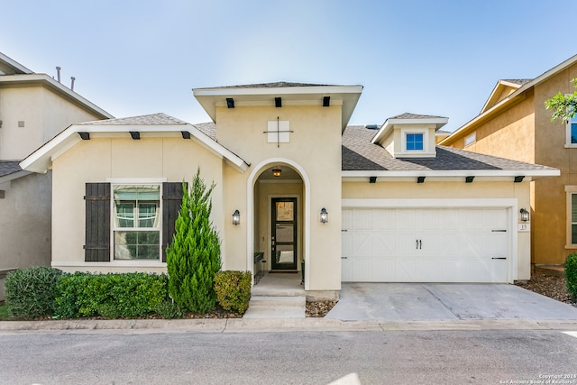 view of front of house with a garage