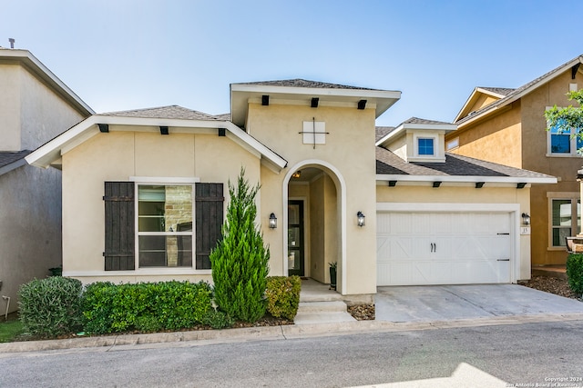 view of front of house with a garage