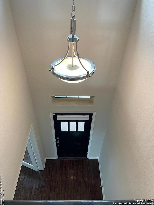 entrance foyer with dark hardwood / wood-style floors