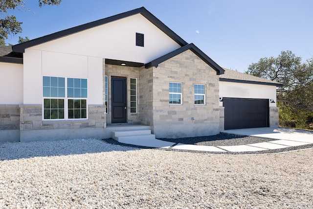 view of front of house with a garage