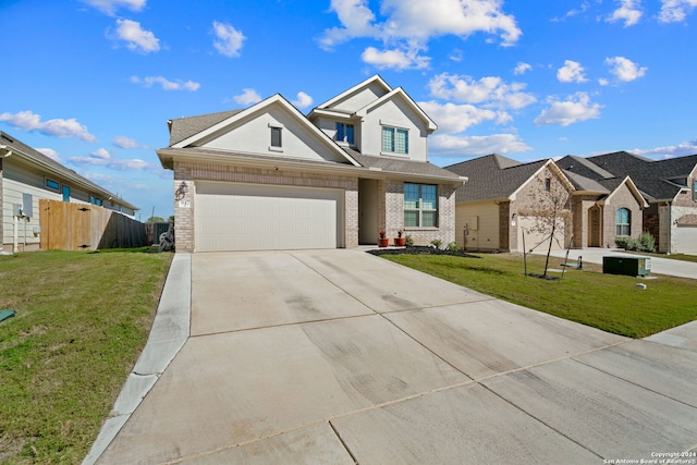 view of front facade featuring a front yard