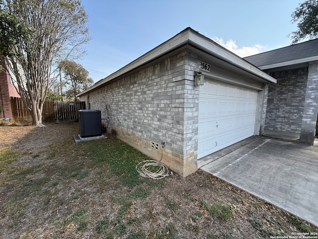 garage featuring central AC