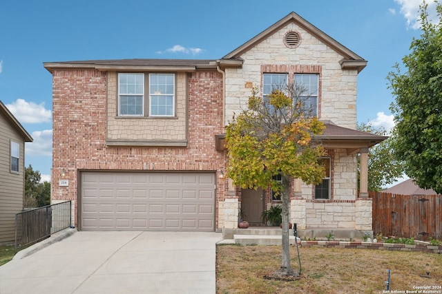 view of property featuring a garage