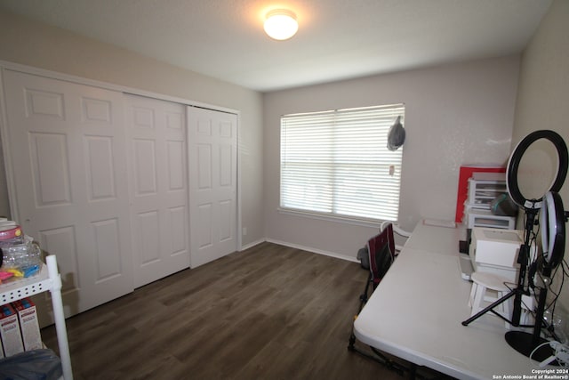 office featuring dark wood-type flooring