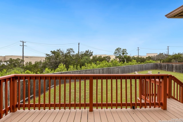 deck with a lawn