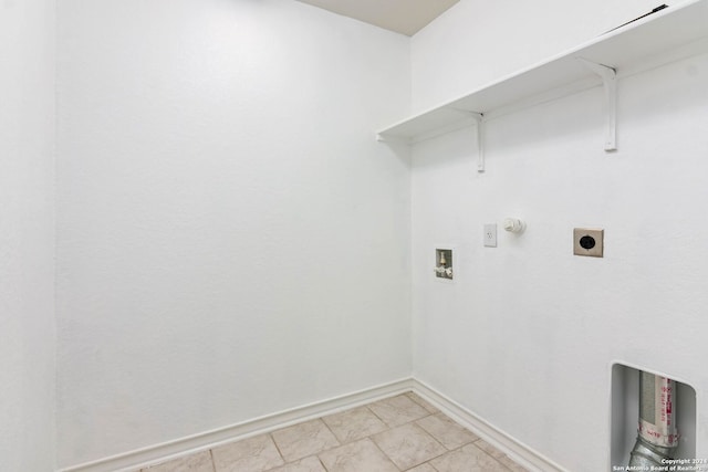 laundry area featuring hookup for a washing machine, gas dryer hookup, and electric dryer hookup