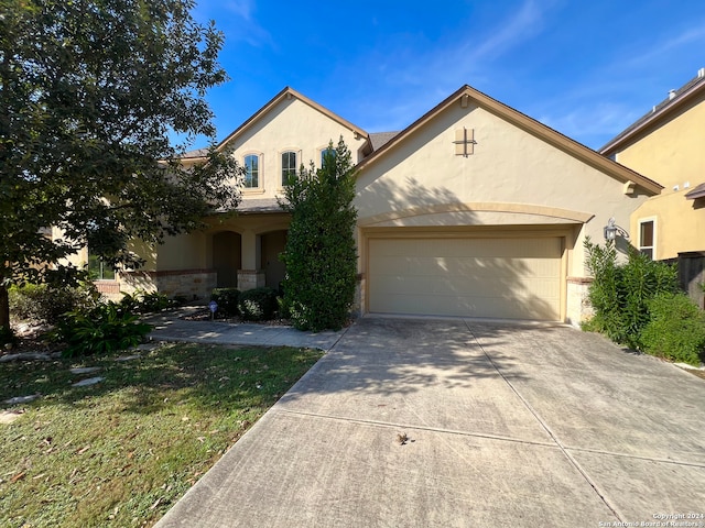 view of front of house with a garage