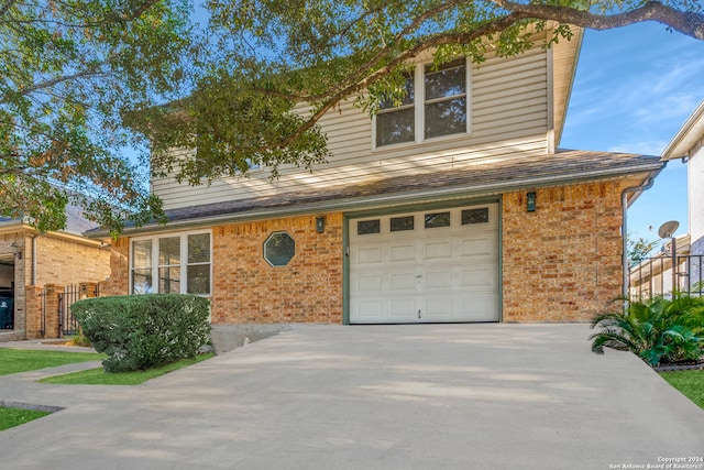 front facade with a garage