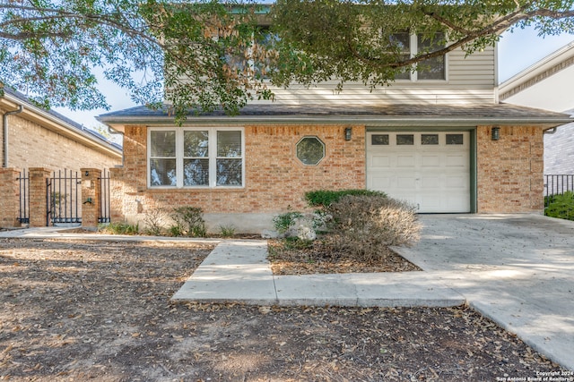 front facade with a garage