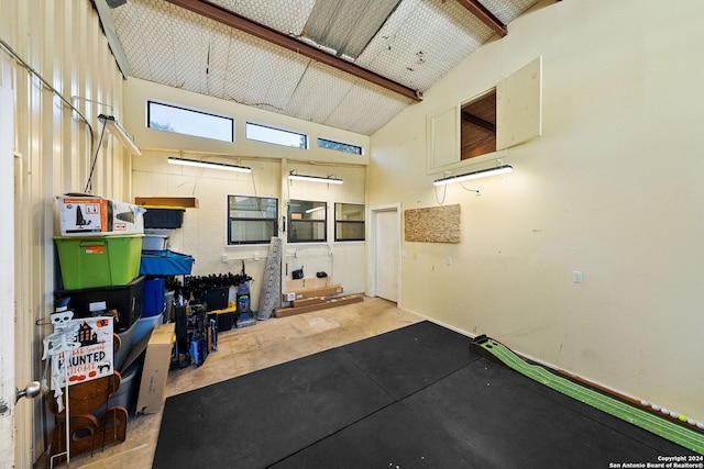 interior space with lofted ceiling