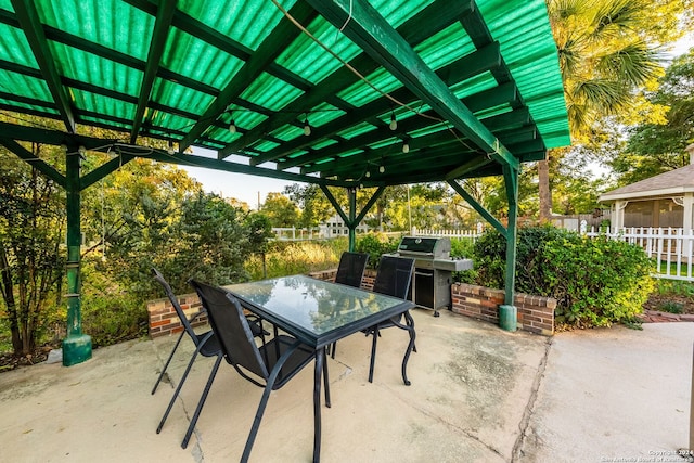 view of patio with area for grilling