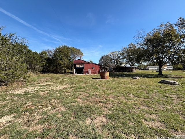 view of yard featuring an outdoor structure