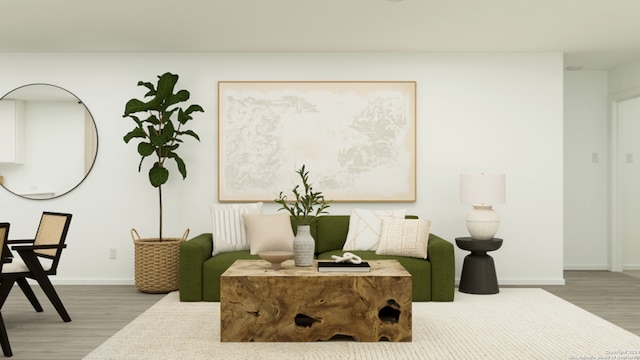 living room featuring hardwood / wood-style flooring