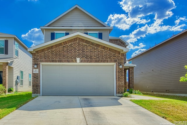 view of front property with a garage