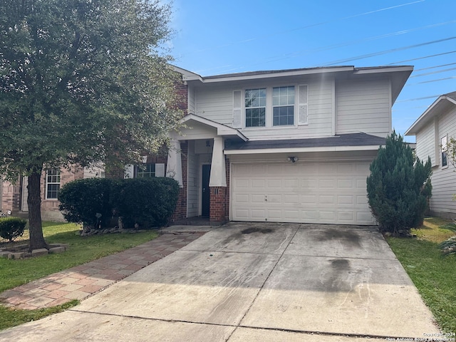 view of front property with a garage