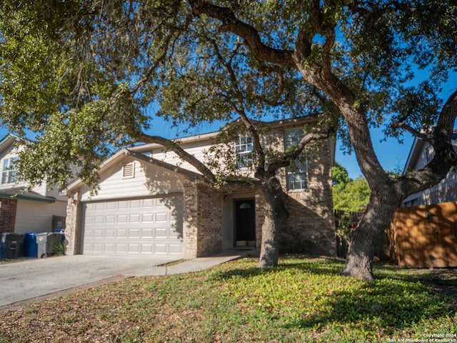 view of front of house with a garage