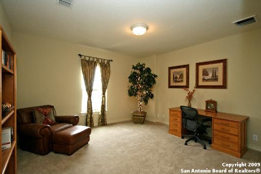 view of carpeted office space