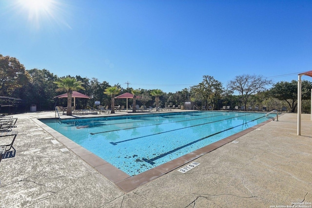 view of pool featuring a patio area