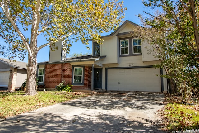 view of property with a garage