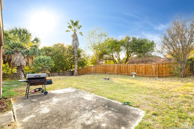 view of yard with a patio