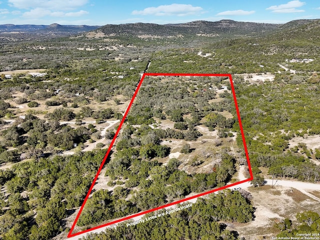 aerial view with a mountain view