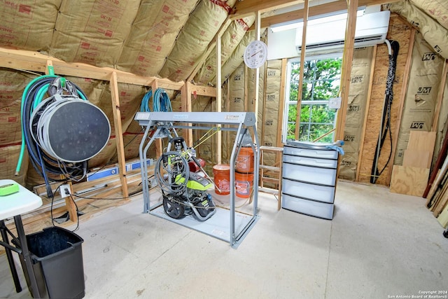 storage room with a wall unit AC