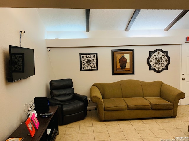 view of tiled living room