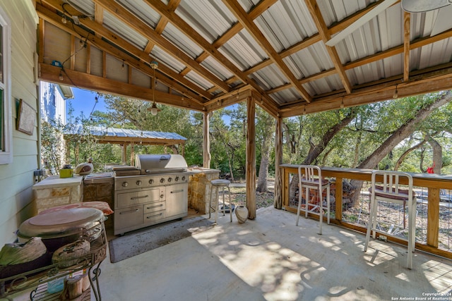 view of patio featuring area for grilling