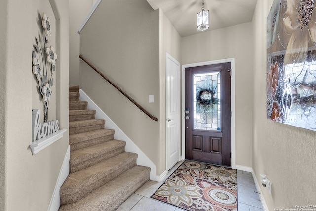 view of tiled entrance foyer