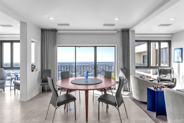 view of tiled dining room