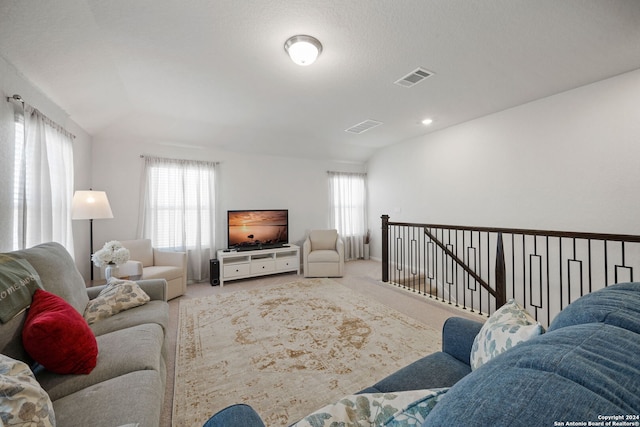 carpeted living room with a healthy amount of sunlight