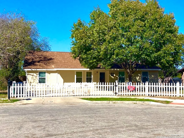 view of single story home