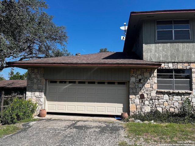 view of garage