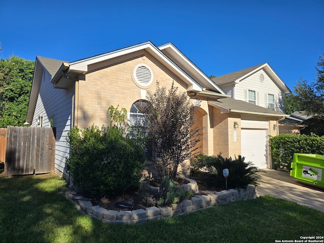 view of front of house with a garage