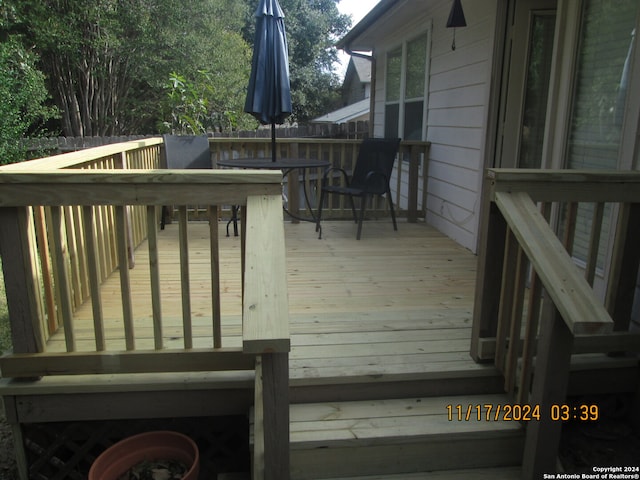 view of wooden deck